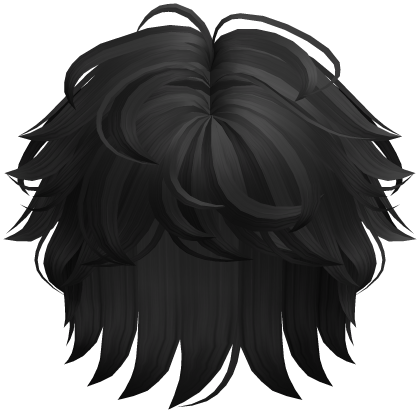 Fluffy Messy Boy Hair (Black) thumbnail