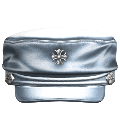Blue Y2k Cross Emo Punk Leather Beret Hat