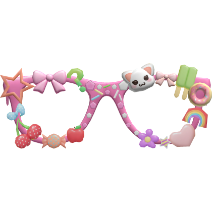 Pink Decora Harajuku Candy Rainbow Glasses