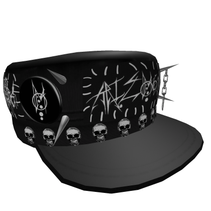 Emo edgy grunge punk rocker skull black beret