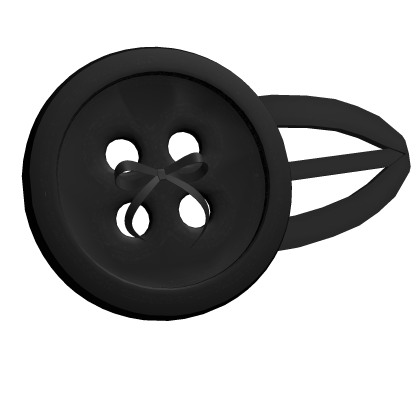 kawaii doll like button hair clip in black Roblox item