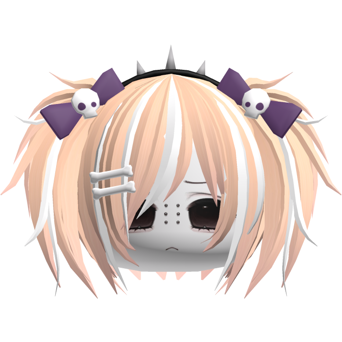 Emo Moe Vkei Orange Mini Pigtails /w Bows
