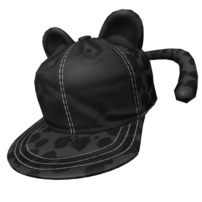 Black leopard Print Hat with Ears and Tail