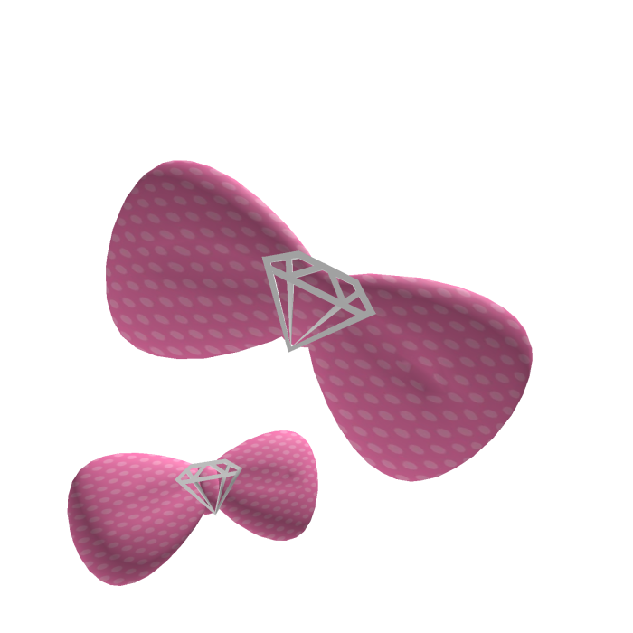 𑣲⋆｡˚ Pink Polkadot Scene Diamond Bow