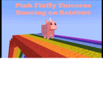 Pink Fluffy Unicorns Dancing on Rainbows Squad
