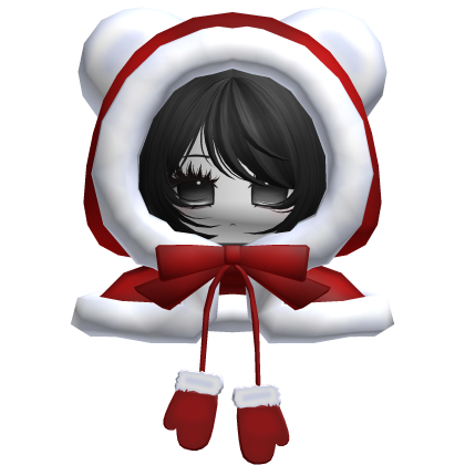 Christmas Moe Girl Red Bear Hood Black