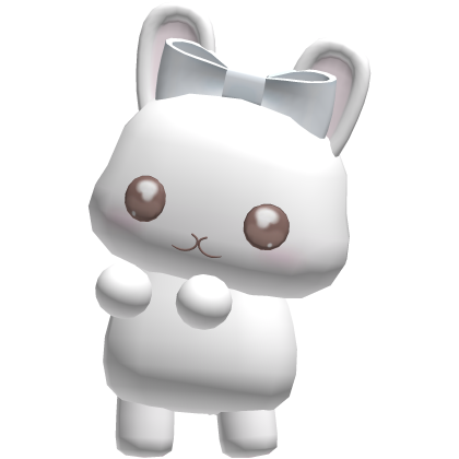 ♡ : cute white bunny w/ blue bow on your leg
