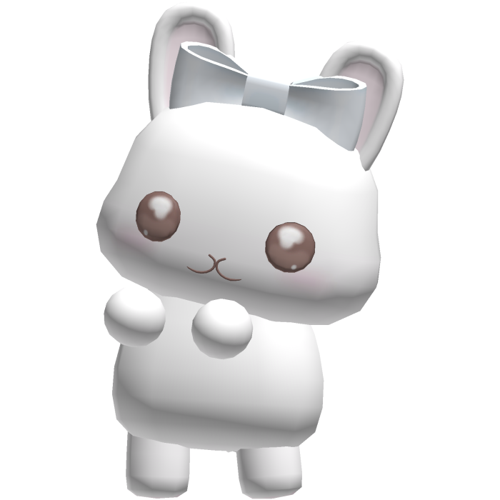 ♡ : cute white bunny w/ blue bow on your leg
