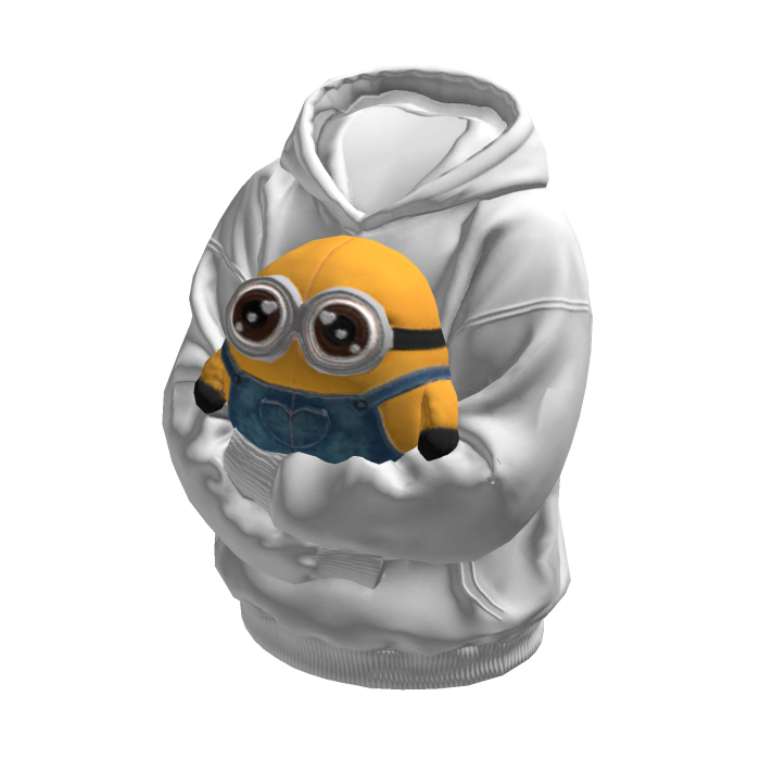 Yellow Goggle Alien Huggable Sweater White Hoodie