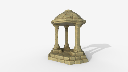 Stylized Stone Gazebo - Ancient Pavilion Low Poly  preview 4
