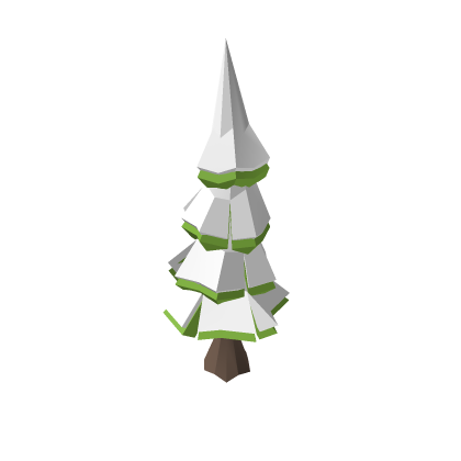 Snowy Low Poly Tree