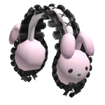 🍀Kawaii Bunny Plushie Earmuffs (Black/Pink)