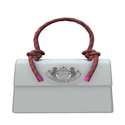 White Y2K Designer Crest Shoulder Bag