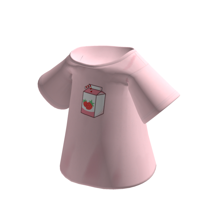Milk Off Shoulder Shirt Pink Chibi