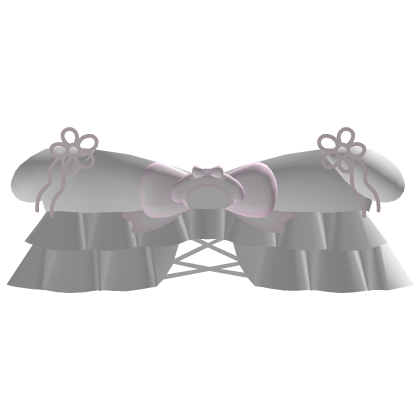 ‿ ♡ ۫ cute swim bunny ruffle top 2 , white n pink Roblox item