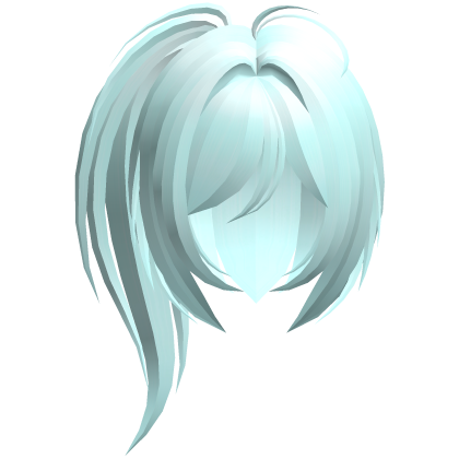 moe emo high messy side ponytail teal