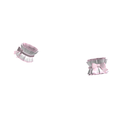 ♡ ꒰ white and pink sweet doll ruffle cuffs ꒱