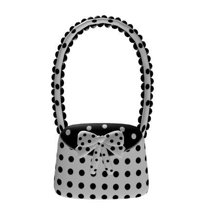 adorable polka dot white & black side ruffled bag