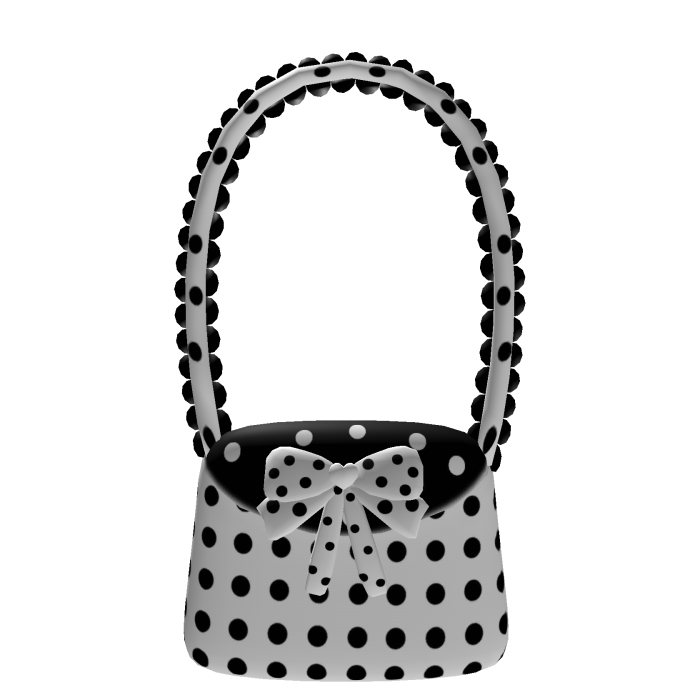 adorable polka dot white & black side ruffled bag