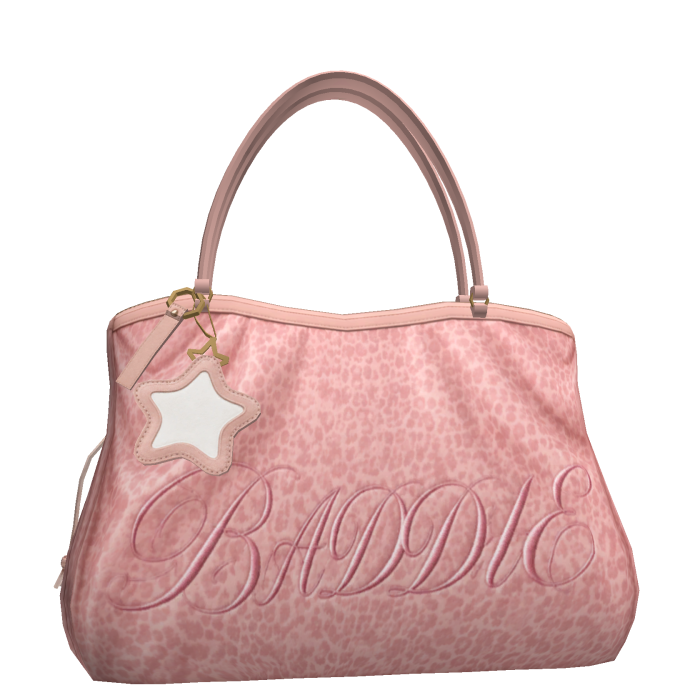 "Baddie" pink leopard print y2k bag