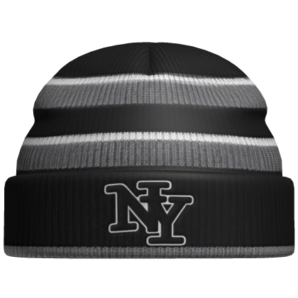 Black Grey Striped NY Beanie Cool Streetwear Hat