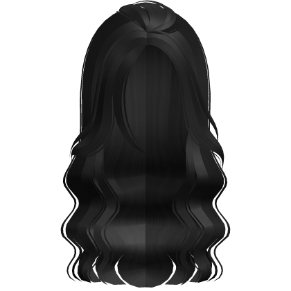 wavy summer long mermaid hair in black Roblox item