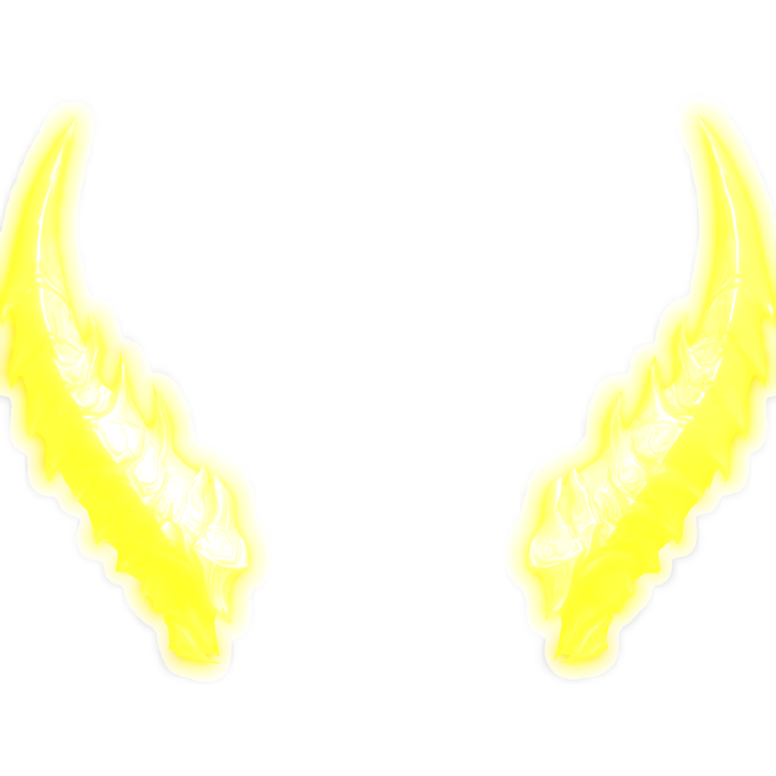 Glowing Gold Demon Horns (Emissive)