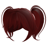 Red Kawaii Pigtails Hair