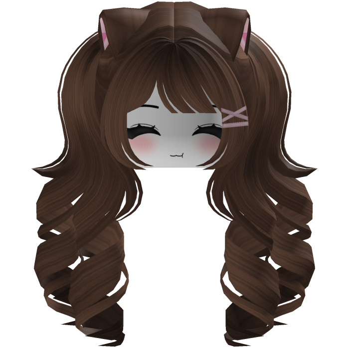 Cute hair emo Y2K cat-ear braids (brown)