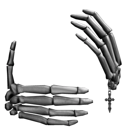 Silver Mouth Cover Skeleton Hands