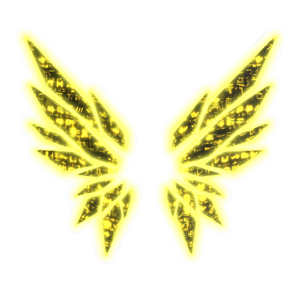 Glowing Emissive Animated Gold Hacker Wings Roblox item