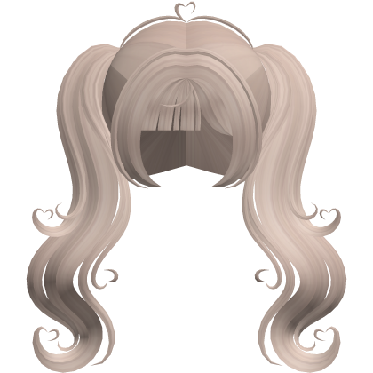 big sweet light brown swirly heart pigtails Roblox item