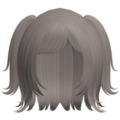 ♡ cute fluffy hair w pigtails dust brown Roblox item