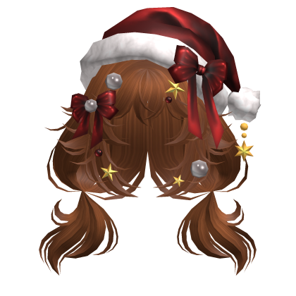 Festive Curly Christmas Ribbon Pigtails Ginger