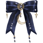 Blue Bow w Stars and Moon Crescent
