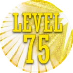 Level 75! 💛 Roblox badge thumbnail