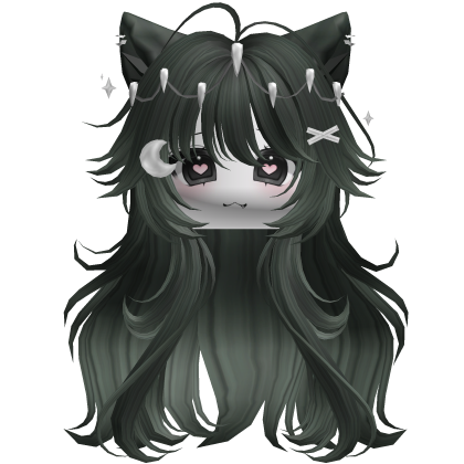 Super Fluffy Anime Werewolf w/ Face (Green)