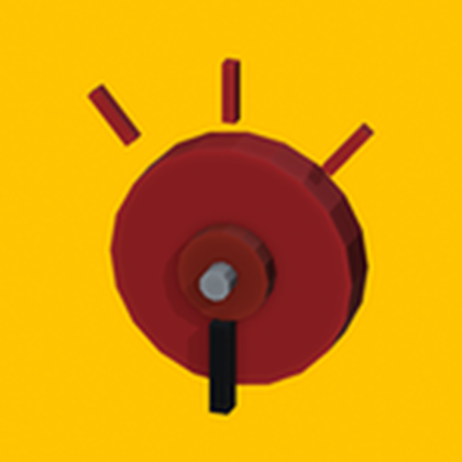 Store icon: a round red alarm bell with three lines above it on a yellow background