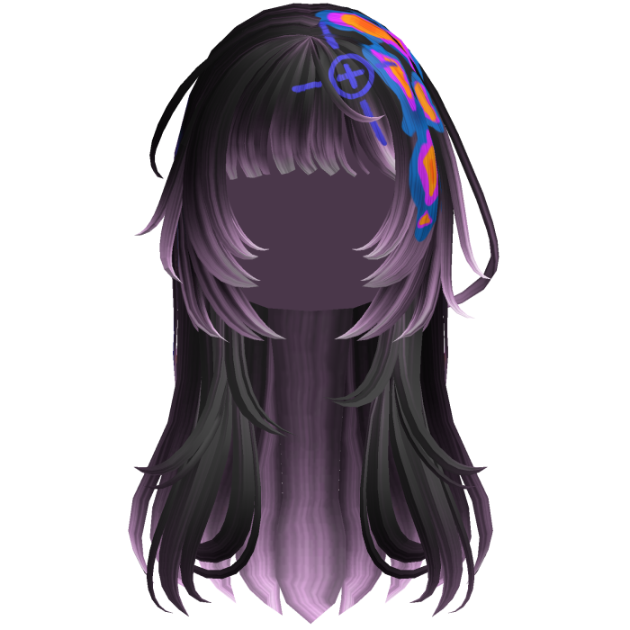Black Pink Heatwave Crosshair Punk Flowy Girl Hair