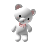 White bear with pink bun