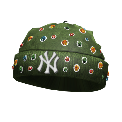 2000s NY Rhinestone Skully (Green)