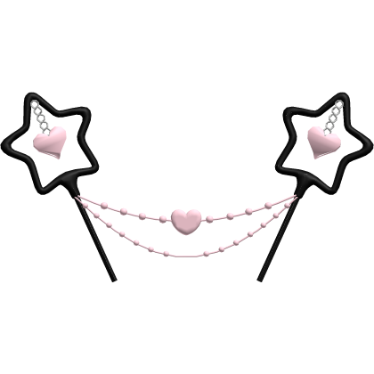 Black w pink Diwali Sparkler Heart Boppers (Addon)