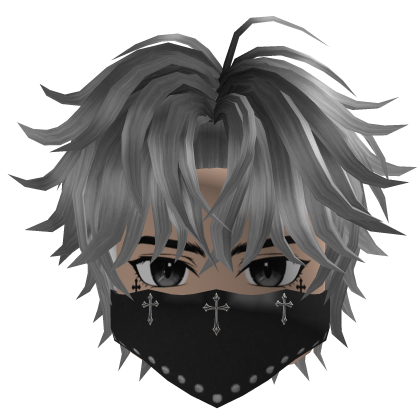 Spiky Hair w/ Bandana & Glasses (Gray)