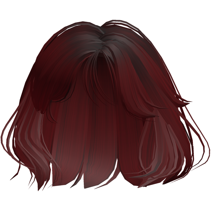 crimson red wolf cut with curtain bangs hair