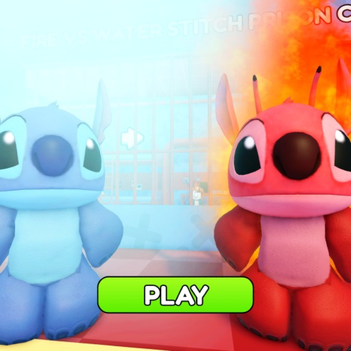 🔥💦 FIRE VS WATER STITCH'S PRISON RUN! (Obby)