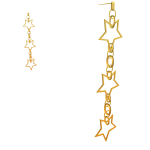Gold Triple Star Earrings