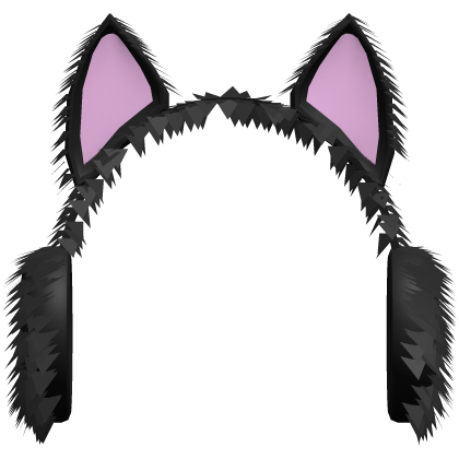 Fluffy Earmuffs with Cat Ears (Black)