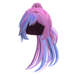 Two-Tone Anime Ponytail w/ Bangs (Blue & Pink)