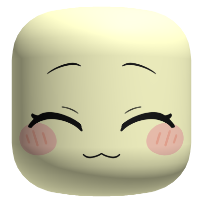 Cute Blush Smile Face - Pale Yellow Roblox item