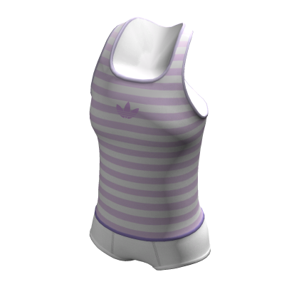adidas Pastel Lilac Striped Vest Top thumbnail